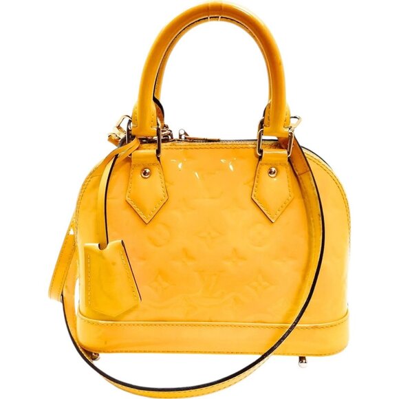 501639BB (X6) Louis Vuitton Crossbody Bag Alma BB Yellow Monogram Vernis - Picture 1 of 9